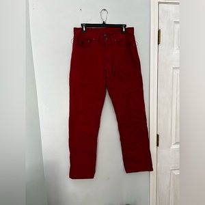 Red polo jeans
